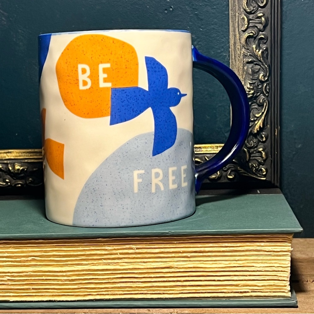 Anthropologie Jen B Peters Warmth Mug Be Free Bird EUC
